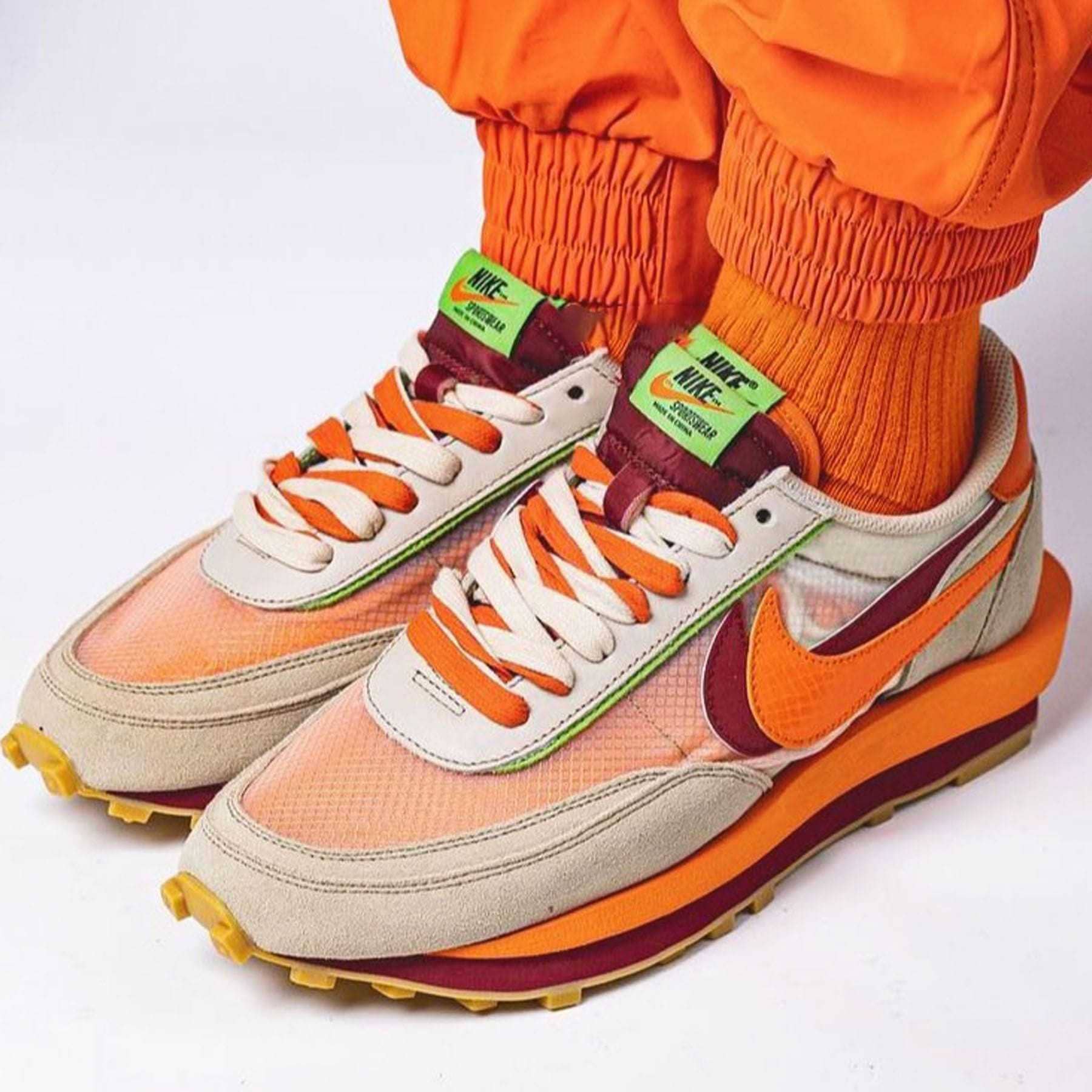 sacai x Clot x LDWaffle 'Net Orange Blaze'